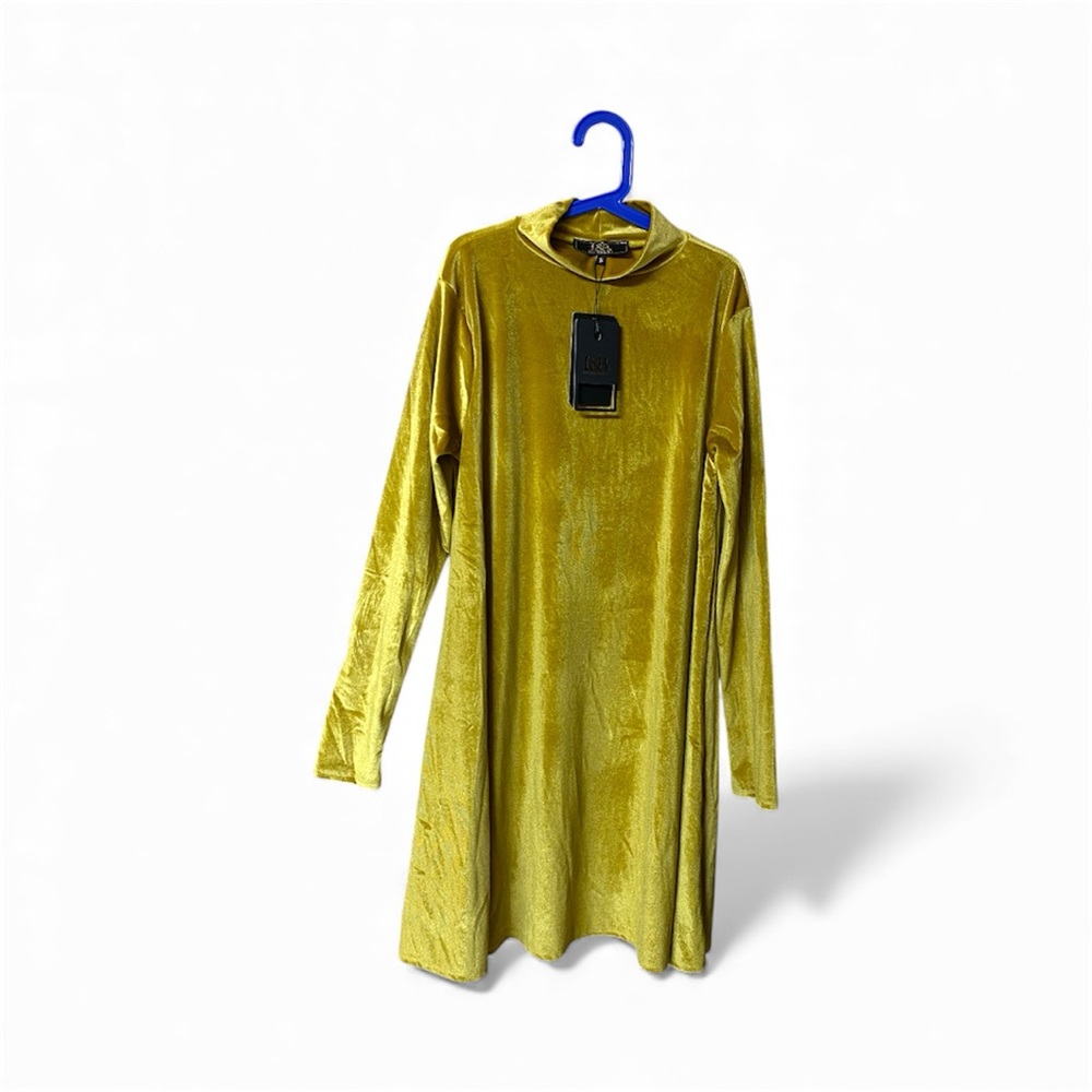 Lucky & Blessed Shimmering Gold Long Sleeve Dress